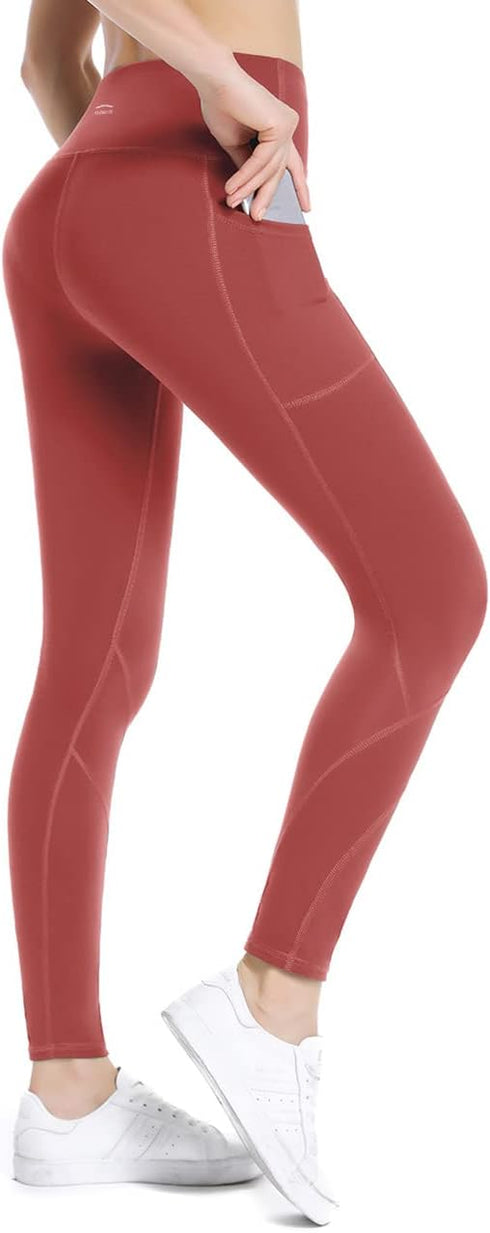 High Waisted Tummy Control Leggings-Yoga-Pants with Pockets Leggings for Women Workout Squat Proof Tights